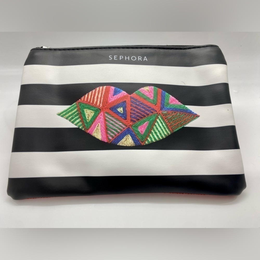 Sephora Lips Bows Makeup Bag Cosmetic Bag Pencil Bag Limited Edition set - Picture 3 of 10